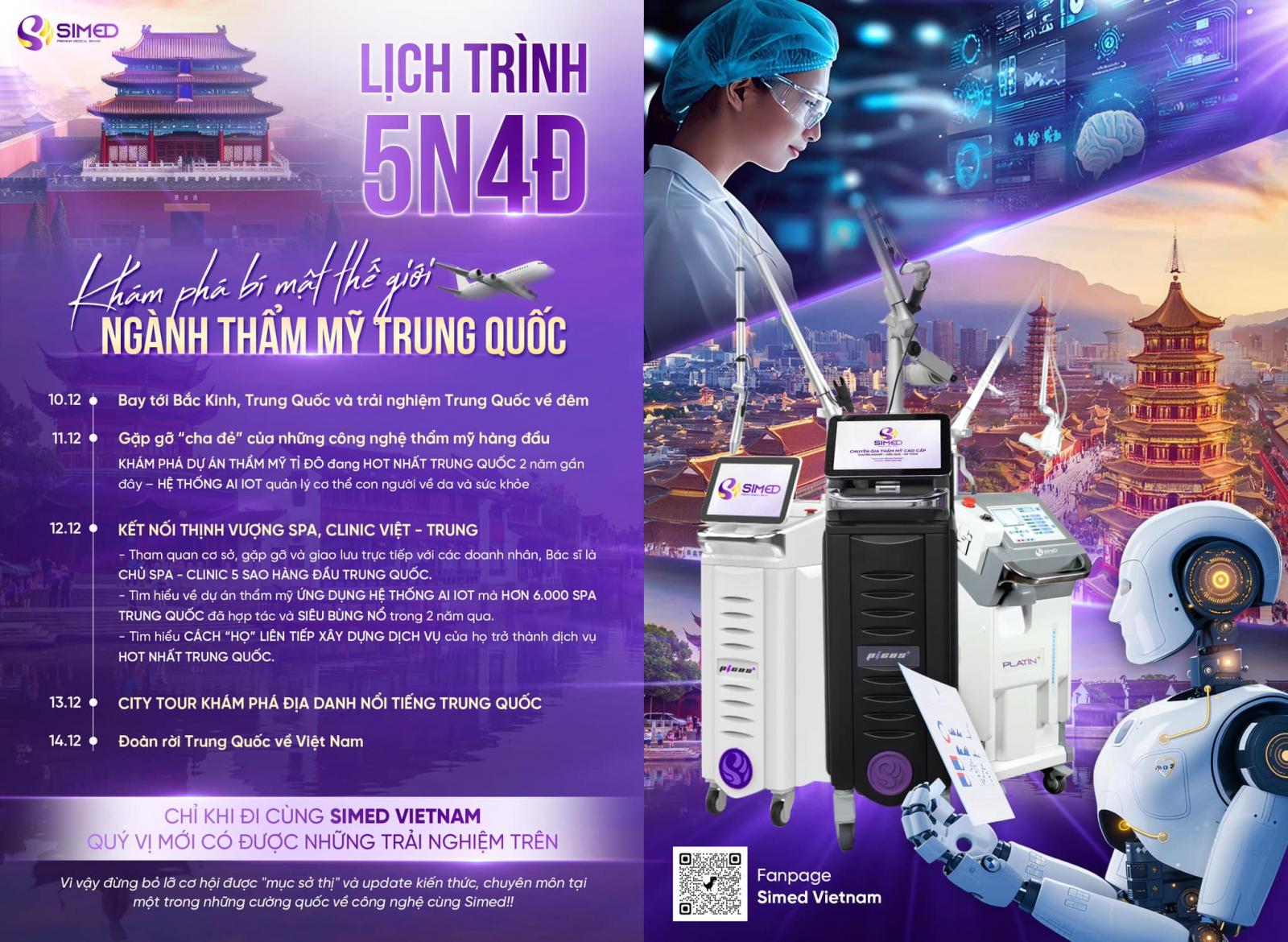 Lịch trình Trung Quốc trong chuyến du học thẩm mỹ cùng Simed Vietnam 